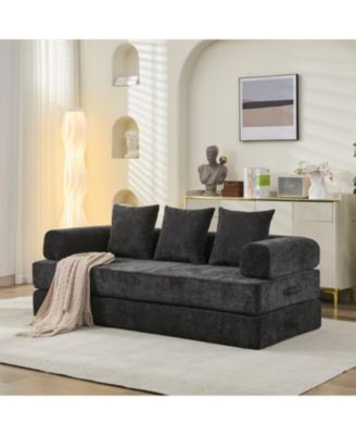 Comfy Convertible Folding Mattress Couch - Black