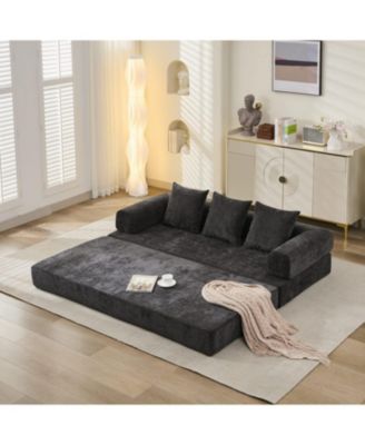 Comfy Convertible Folding Mattress Couch - Black