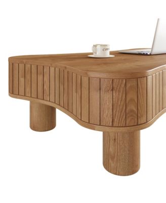 Streamdale Lift Top Coffee Table - Fluted Panel, Hidden Storage