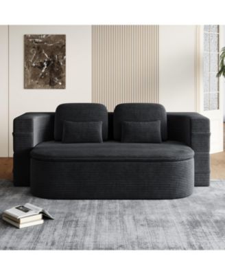 75" Foldable Sofa Bed with Blanket