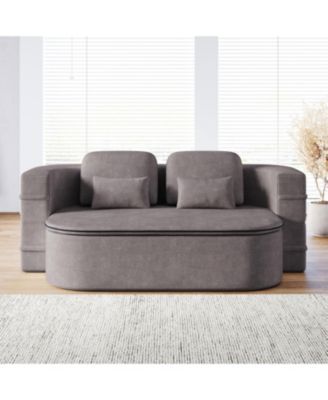 75" Foldable Sofa Bed with Blanket