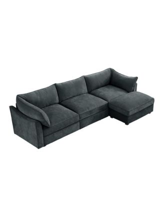L-Shaped Sectional Sofa with Ottoman