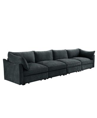 Super Large Wide Deep 4-Seater Sofa w/ Storage - Chenille Gary