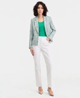 Women's Faux Double Breasted Tweed Jacket