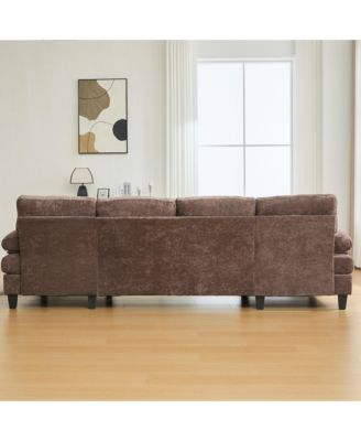 Streamdale U-Shaped Chenille Sectional Sofa with Dual Chaise & Storage