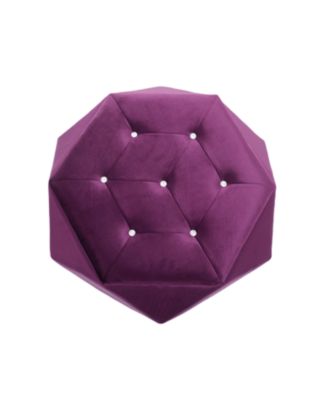  Velvet Diamond Tufted Storage Ottoman - Footrest/Seating