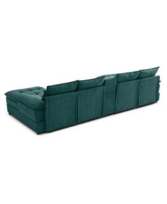 130" U-Shaped Sofa with Console, Cupholders, Sleeper & Chaise