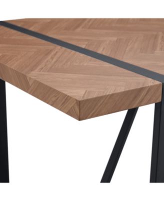 Minimalist Retro Dining Table - Textured Top, Black Metal Legs