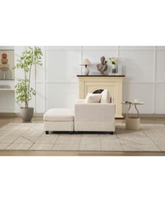 Chaise Lounge with Storage Ottoman & Pillows