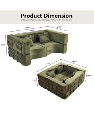 71" Folding Sofa Bed - Plush, High-Density Foam