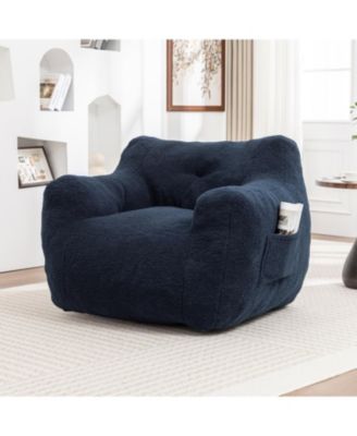 Bean Bag Sofa Chair with Armrests, High-Density Foam, Comfy for Living Room/Bedroom