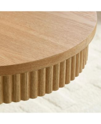 Modern Oval Drum Coffee Table - 47.24 Inch, Natural