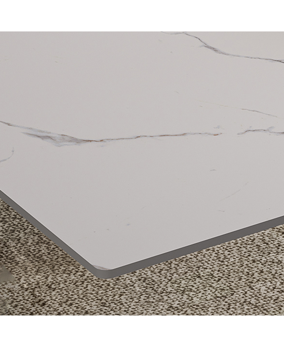 Streamdale Furniture 59" Modern Expandable Dining Table, Sintered Stone Top, Black X-Base