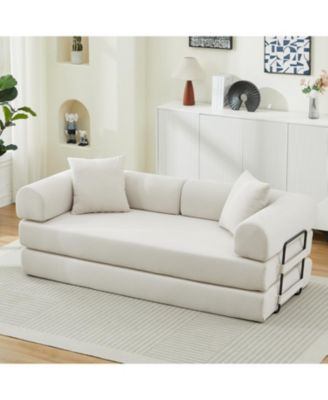 Folding Sofa Bed 78.5" Convertible Couch with Pillows