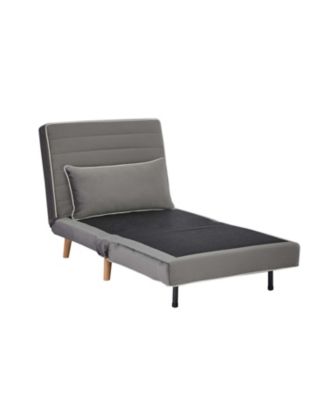 Streamdale Modern Velvet Foldable Sofa Bed Set, Grey