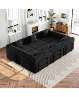 6-Seater Convertible Sofa Bed with Storage