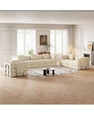  Corduroy Folding Sofa Bed with Storage & Cushions