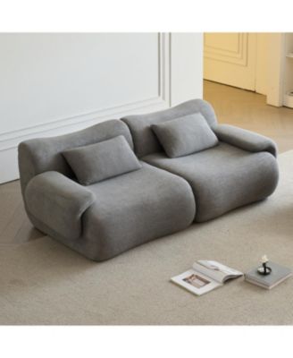Memory Foam 2-Seater Sofa in a Box - Light Grey