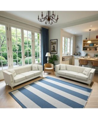 Cream Velvet Tufted Sofa Set - Modern Comfort & Style