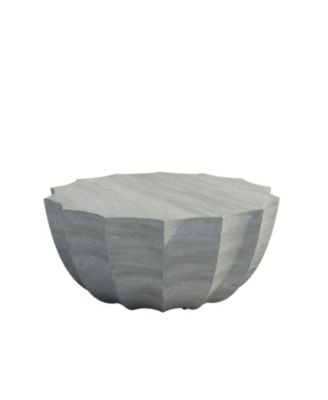 Streamdale 35" Modern Waterproof MgO Cement Coffee Table (Marble White)