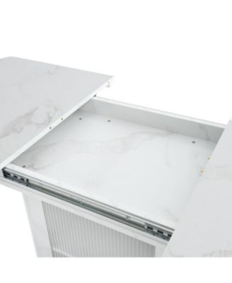  Modern Extendable Marble Dining Table with Storage