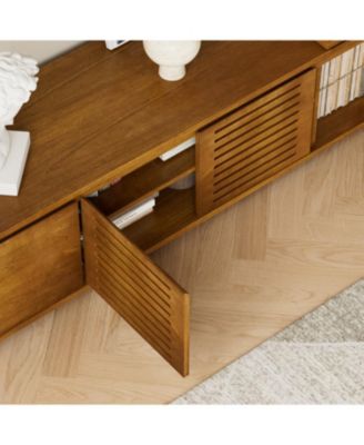  Mid-Century Modern TV Stand for 55"-75" TVs with Storage