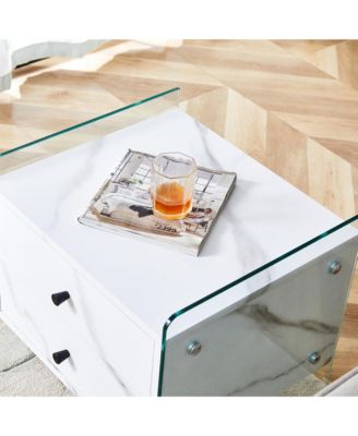 + 1 Pc. + Glass + Storage + Bedside Table