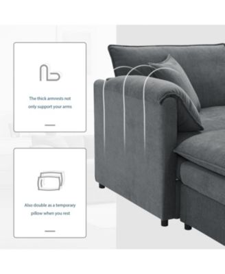 Chenille Modular Sectional Sofa with Ottoman