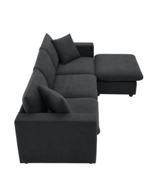  Modern Sectional Sofa, Cloud Couch with Ottoman