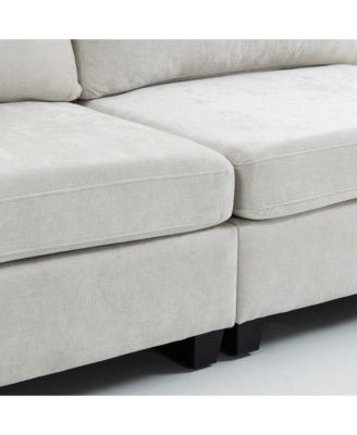 Streamdale 111.42x32.28" 3-Seater Chenille Sofa - Comfy, Cloud-Soft, with Side Pocket