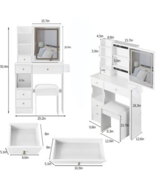 Compact Vanity Table with Enhanced Features