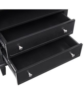 Farmhouse Nightstand with Charging Station and Side Table