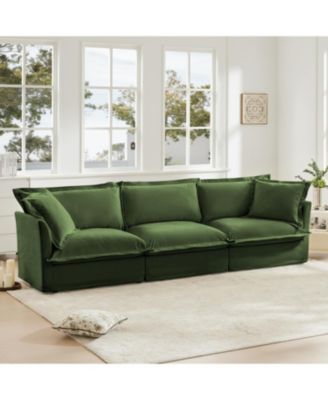 Streamdale Modern Chenille Sofa with Soft Pillows and Armrests