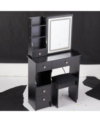 Compact Vanity Table with Touch Control LED Mirror (EPA, GCC, UL Certified