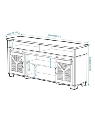 65" LED TV Stand - Barn Door Farmhouse