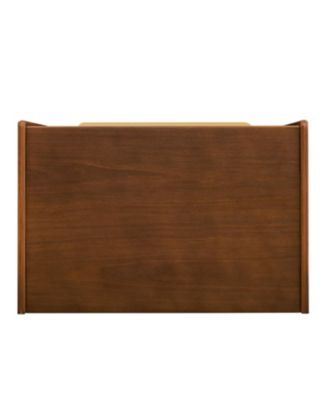 Mid Century Nightstand Charging Station Dark Walnut