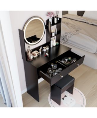 LED Vanity Table Set (Touch 3 Colors Adjustable)