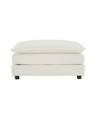 Chenille Ottoman/Footrest - White Chenille