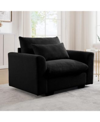 Corduroy Deep Seat Accent Chair