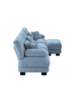 Luxury Modular Sectional Sofa - Chenille Blue