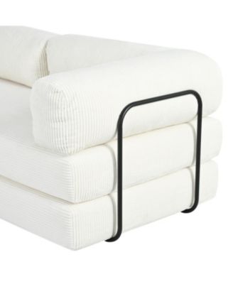  Corduroy L-Shaped Modular Sofa Bed