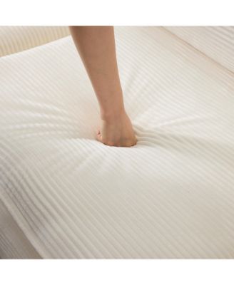 Streamdale Plush Cloud Modular Sofa- 4-Seater + 2 Footstools, Beige Chenille Cushions & Pillows