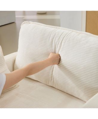  54" Plush Cloud Sofa with Ottoman & Cushions (Beige