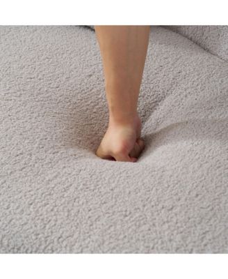 Curved Loveseat Sofa, Small Space Couch with 2 Pillows