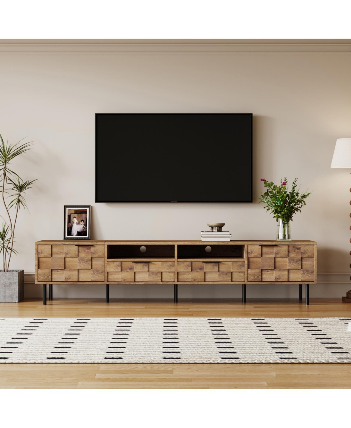 Streamdale Mid Century Tv Stand - Media Console for 85" TVs