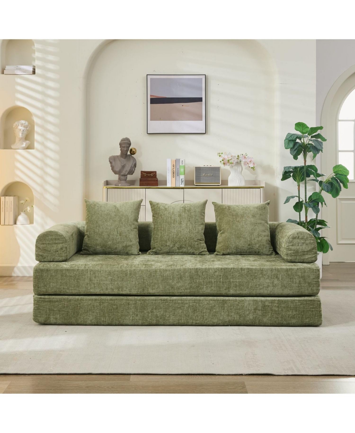 Streamdale Furniture Streamdale Comfy Convertible Folding Mattress Couch - Green