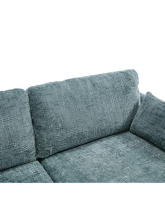 Modern Chenille 2-Seater Sofa w/ LED, USB & Storage
