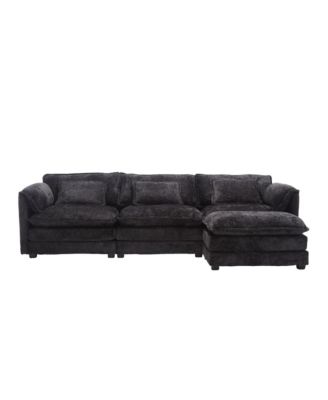 Streamdale Modular Chenille Sectional Sofa with Ottoman
