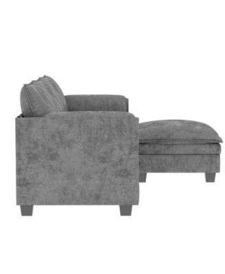 107.8" 3 Seater L-Shaped Sofa Couch with Ottoman & Pockets