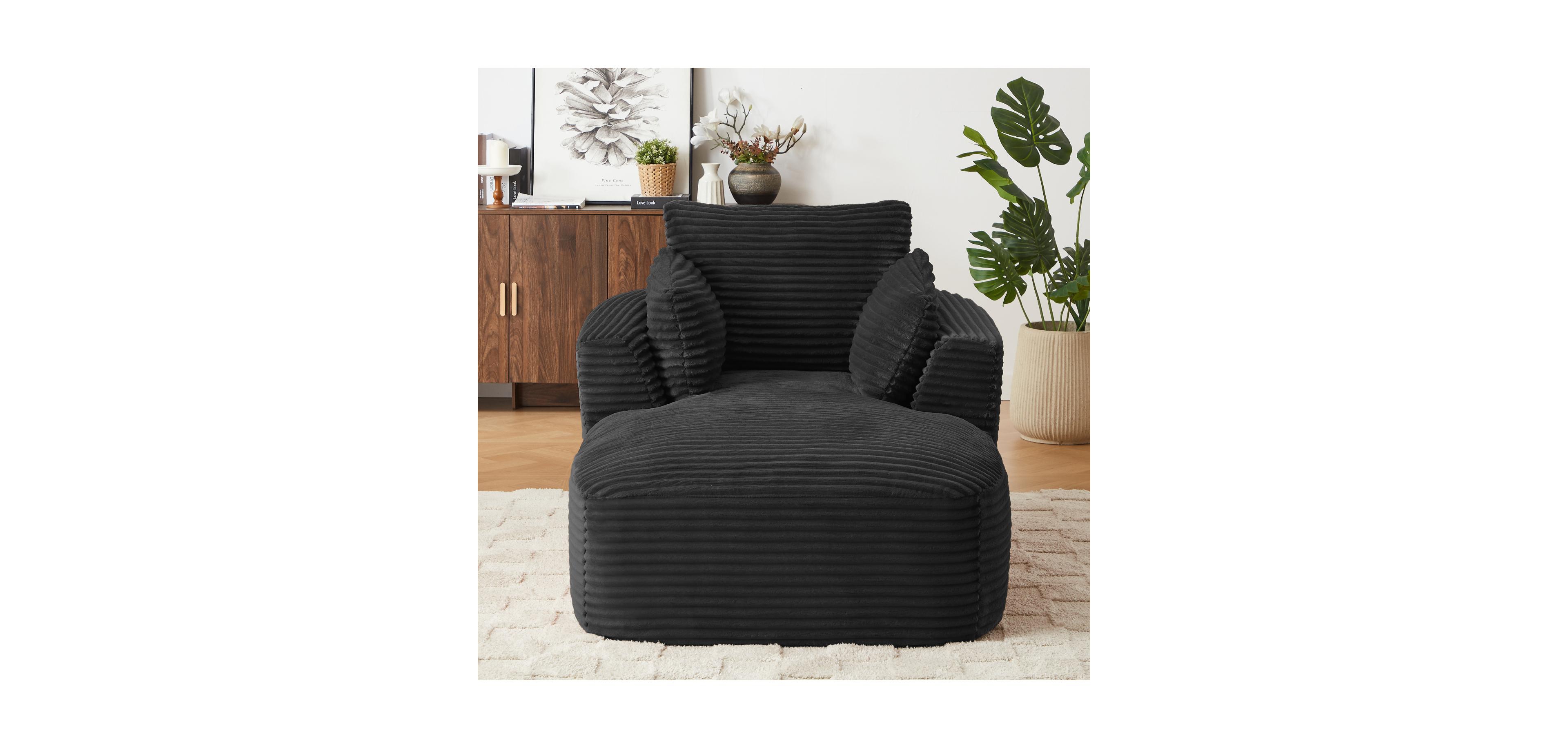 Streamdale Furniture Oversized Corduroy Chaise Lounge Sofa